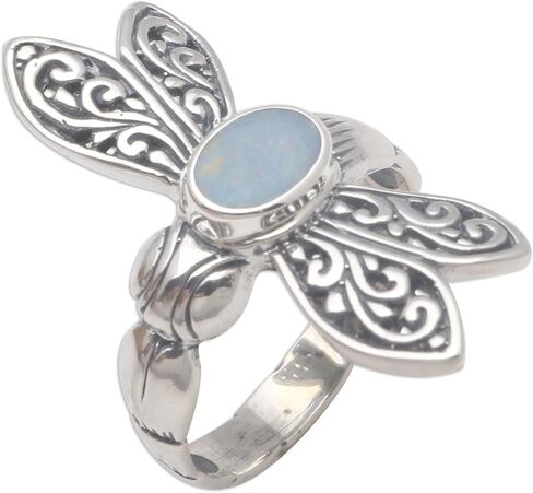 Novica Artisan Handmade Cocktail Cocktail Ring Dragonfly مصنوع بالي. in Kuwait