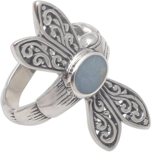 Novica Artisan Handmade Cocktail Cocktail Ring Dragonfly مصنوع بالي. in Kuwait