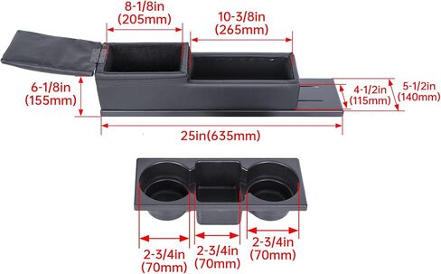 Kuafu Center Console Kit متوافقة مع 2011-2022 Dodge Charger Police Mini Cup Cup & Console Set Set Set 2 حزم in Saudi Arabia