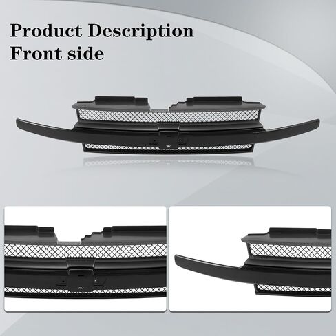 CarpartsDepot Front Black Shell and Insert Grille Assembly Grill with Black Center Bar و Emblem Provision متوافق مع شيفروليه متوافق مع Chevy Trailblazer Ext SUV 2002-2005 in Saudi Arabia