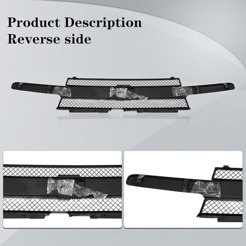 CarpartsDepot Front Black Shell and Insert Grille Assembly Grill with Black Center Bar و Emblem Provision متوافق مع شيفروليه متوافق مع Chevy Trailblazer Ext SUV 2002-2005 in Saudi Arabia