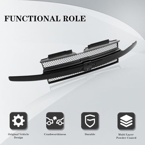 CarpartsDepot Front Black Shell and Insert Grille Assembly Grill with Black Center Bar و Emblem Provision متوافق مع شيفروليه متوافق مع Chevy Trailblazer Ext SUV 2002-2005 in Saudi Arabia