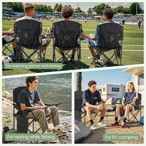 2 Pack Lightweight Camping Chairs for Adults & Teens, 250LBS Capacity Foldable Portable Chairs with Carry Bag, Compact Design for Camping, Beach, Picnics, and Outdoor Events in Saudi Arabia