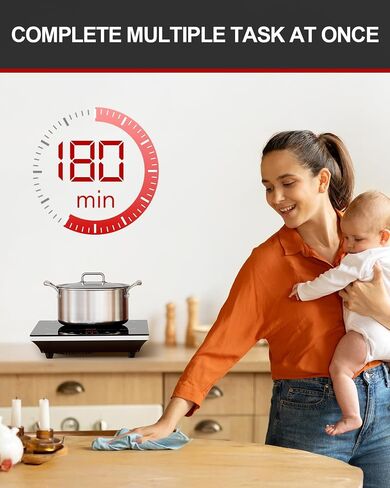 Cooktop الكهربائية ، أعلى الموقد الكهربائي 110 فولت ، تحديد الموقد الكهربائي Cooktop LED مكافحة اللمس ، 6 وظائف محددة مسبقًا ، 10 مستويات طاقة ، قفل وتوقيت ، 1300 واط Cooktop محمولة محمولة in Kuwait