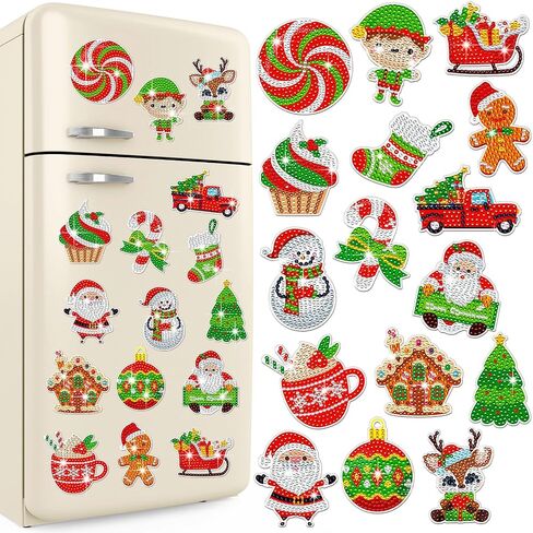 umigy 16 pcs Easter Diamond Art Magnets for Brugrigerator Spring Diamond Painting Magnets Diy Egy Bunny Gnome Truck Rhinestons Kits Happy Easter Ret in Kuwait