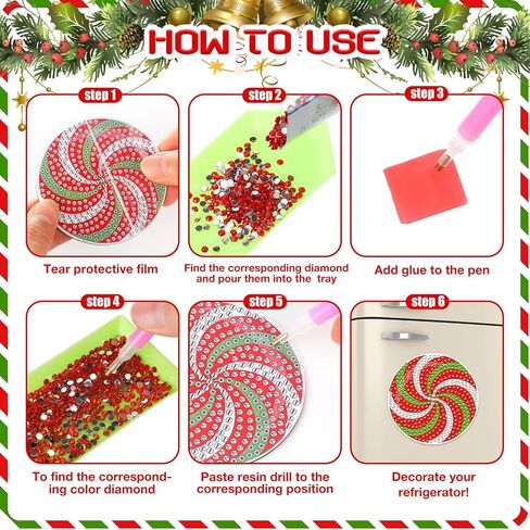 umigy 16 pcs Easter Diamond Art Magnets for Brugrigerator Spring Diamond Painting Magnets Diy Egy Bunny Gnome Truck Rhinestons Kits Happy Easter Ret in Kuwait