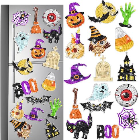umigy 16 pcs Easter Diamond Art Magnets for Brugrigerator Spring Diamond Painting Magnets Diy Egy Bunny Gnome Truck Rhinestons Kits Happy Easter Ret in Kuwait