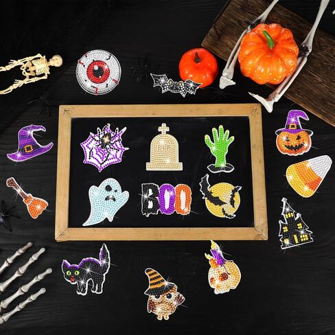 umigy 16 pcs Easter Diamond Art Magnets for Brugrigerator Spring Diamond Painting Magnets Diy Egy Bunny Gnome Truck Rhinestons Kits Happy Easter Ret in Kuwait