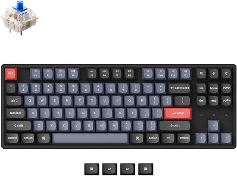 Keychron K8 Pro QMK/VIA Wireless Mechanical Keyboard, Hot-Swappable Aluminum Frame TKL Custom Programmable Keyboard with RGB Backlit, Gateron G Pro Red Switch in Kuwait