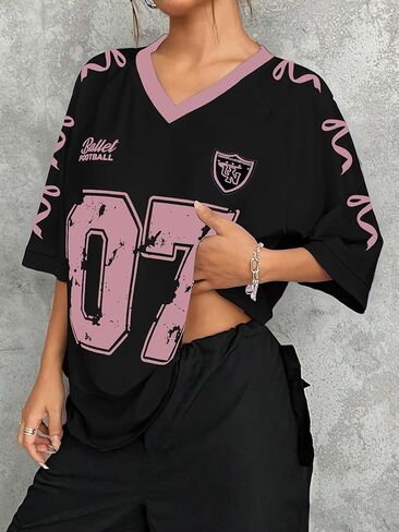 كرة القدم جيرسي نساء الخامس لعبة القميص مع عشاق فريق كرة القدم تي شيرتات مخططة الرسم الإنطلاق قمة قصيرة الأكمام قصيرة in Kuwait