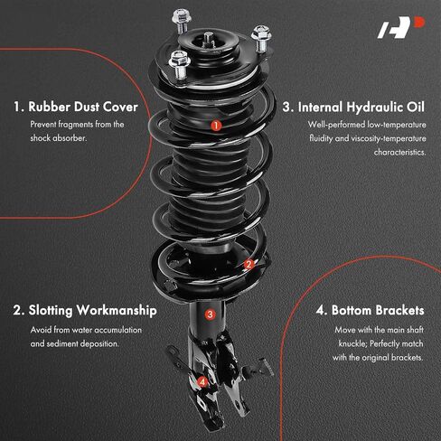 A-Premium Front Pair (2) Complete Strut & Coil Spring Assembly Compatible with Honda Civic 2012 Coupe Manual transmission, Driver and Passenger Side in Saudi Arabia