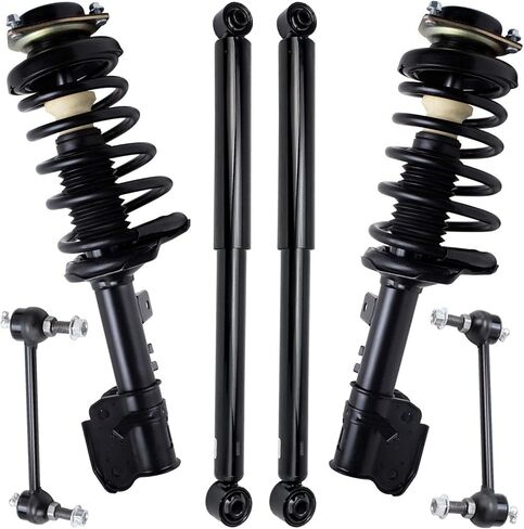 Detroit Axle - RWD 6PC Sundension Kit for 1999-2001 Nissan Pathfinder 2001 Infiniti QX4 ، اثنين من الدعامات الأمامية مع لفائف الربيع 2 روابط تويس in Saudi Arabia