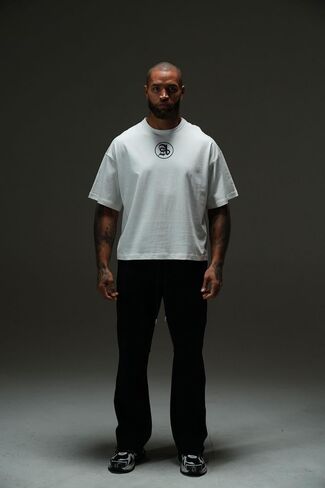 Eternity Heavyweight Cropped Tee – Cropped Streetwear Cotton T-Shirt with Drop Shoulders for Men | Boxy Fit Crew Neck Tee in Saudi Arabia
