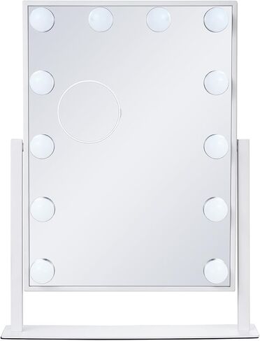 VEVOR Hollywood Vanity Mirror with Lights, 12 Dimmable Bulbs & 3 Color Lighting Modes, Makeup Mirror with Detachable 5X Magnification, Smart Touch Control, 360 Degree Rotation(16.1x11.8 in, White) in Saudi Arabia