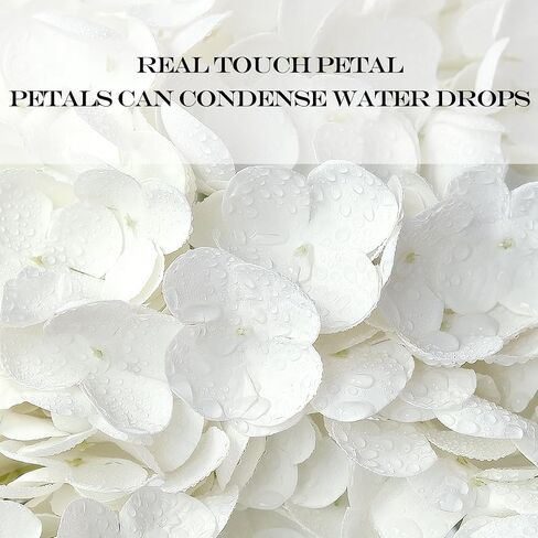 White Hydrangea Artificial Flowers, 3Pcs Large 21" Royal Real Touch Latex Silk Flowers Faux Hydrangea, Lifelike Fake Flower for Spring Wedding Bouquet Table Centerpieces Indoor Home in Kuwait