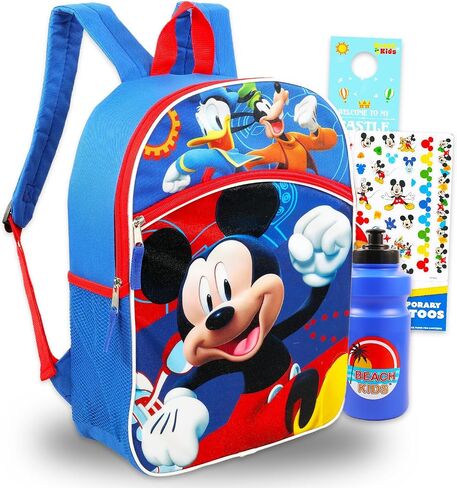 حقيبة ظهر Disney Mickey Mouse للأولاد - حزمة مع سعة 16 بوصة من القماش ميكي وحقيبة ظهر الأصدقاء مع زجاجة ماء ، وشم ، ومزيد من حقائب الظهر للأطفال ، والأطفال الصغار in Saudi Arabia