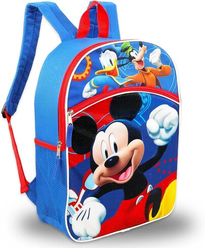 حقيبة ظهر Disney Mickey Mouse للأولاد - حزمة مع سعة 16 بوصة من القماش ميكي وحقيبة ظهر الأصدقاء مع زجاجة ماء ، وشم ، ومزيد من حقائب الظهر للأطفال ، والأطفال الصغار in Saudi Arabia