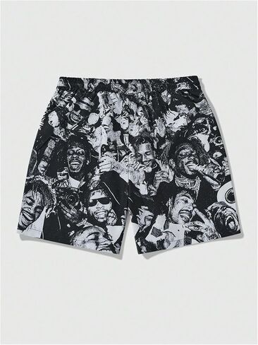GORGLITTER Men's Graphic Shorts Y2K Gym Basketball Athletic Workout Drawstring Shorts in Saudi Arabia