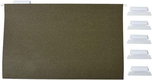 Staples 726597 Recycled Reinforced Hanging File Folders 5-Tab Letter Std Green 25/Bx in Saudi Arabia