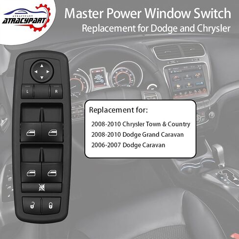 Master Power Window Switch Driver Side - 3+9 PINS Check Required W/O AUTO - Compatible with Chrysler Town & Country, Dodge Caravan Grand Caravan - Replaces# 68039999AA, 68039999AC in Saudi Arabia