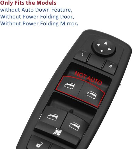 Master Power Window Switch Driver Side - 3+9 PINS Check Required W/O AUTO - Compatible with Chrysler Town & Country, Dodge Caravan Grand Caravan - Replaces# 68039999AA, 68039999AC in Saudi Arabia