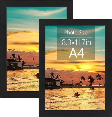 Frametory, A3 Frame Set of 2, 11.7x16.5 inch Picture Frame with Plexiglass, Gallery Wall Frame - Horizontal and Vertical Wall Mounting Hardware (Brown, 2-Pack) in Saudi Arabia