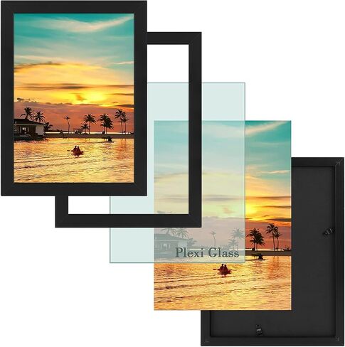 Frametory, A3 Frame Set of 2, 11.7x16.5 inch Picture Frame with Plexiglass, Gallery Wall Frame - Horizontal and Vertical Wall Mounting Hardware (Brown, 2-Pack) in Saudi Arabia