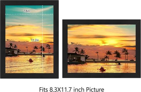 Frametory, A3 Frame Set of 2, 11.7x16.5 inch Picture Frame with Plexiglass, Gallery Wall Frame - Horizontal and Vertical Wall Mounting Hardware (Brown, 2-Pack) in Saudi Arabia
