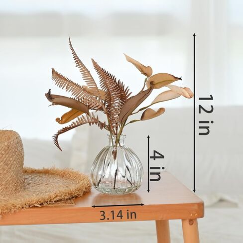 نباتات Abzo مزيفة في إناء الزجاج مع مياه فو - سيقان الأوكالبتوس تترك النباتات الاصطناعية الداخلية لزخارف الجدول المركزية مكتب مزرعة الزفاف المطبخ ديكور المنزل. in Kuwait