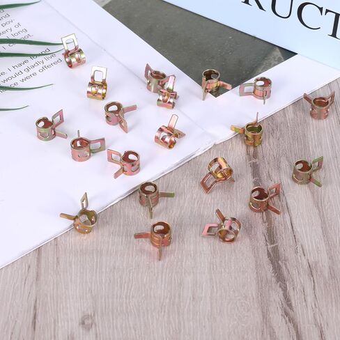 20 PCS 1/4 "مشابك خرطوم زنبرك الوقود ، 6 مم من المنجنيز الصلب النابض مقطع أنابيب السيليكون خراطيم أنبوب المشبك أنابيب أنابيب المياه المشابك ، مناسب 6.5-7.1 ملم OD OD in Kuwait