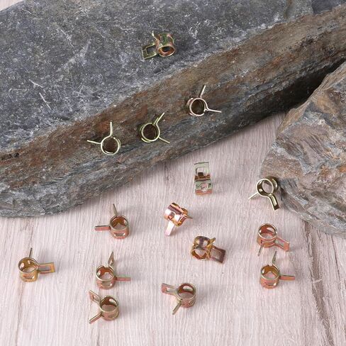 20 PCS 1/4 "مشابك خرطوم زنبرك الوقود ، 6 مم من المنجنيز الصلب النابض مقطع أنابيب السيليكون خراطيم أنبوب المشبك أنابيب أنابيب المياه المشابك ، مناسب 6.5-7.1 ملم OD OD in Kuwait