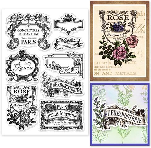 GLOBLELAND Label Ticket Clear Stamps Number Postmark Silicone Clear Stamp Seals Label Frame Transparent Stamps for DIY Scrapbooking Cards Making Photo Album Journal in Saudi Arabia