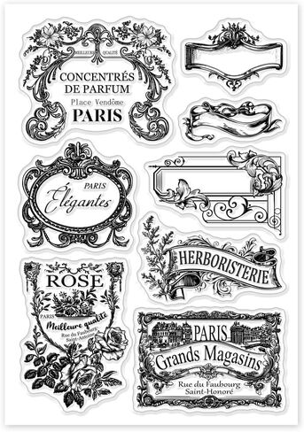 GLOBLELAND Label Ticket Clear Stamps Number Postmark Silicone Clear Stamp Seals Label Frame Transparent Stamps for DIY Scrapbooking Cards Making Photo Album Journal in Saudi Arabia