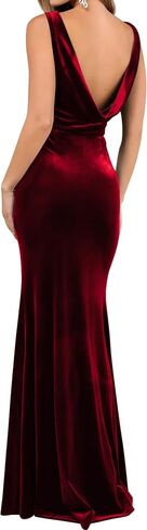 SheseWorld Women 2025 Summer Summer Maxi Dress Velvet Sexy Side Slit Slits Sliveless Evening Dress in Kuwait