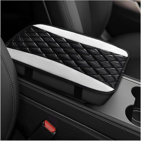 Car Center Console Cushion Pad, 12.6"×7.5" Waterproof Leather Armrest Seat Box Cover Protector, Soft Comfortable Anti-Scratch Arm Rest Console Pad for Most Cars Trucks SUVs (Black) in Kuwait
