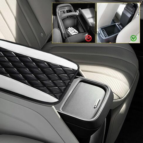 Car Center Console Cushion Pad, 12.6"×7.5" Waterproof Leather Armrest Seat Box Cover Protector, Soft Comfortable Anti-Scratch Arm Rest Console Pad for Most Cars Trucks SUVs (Black) in Kuwait