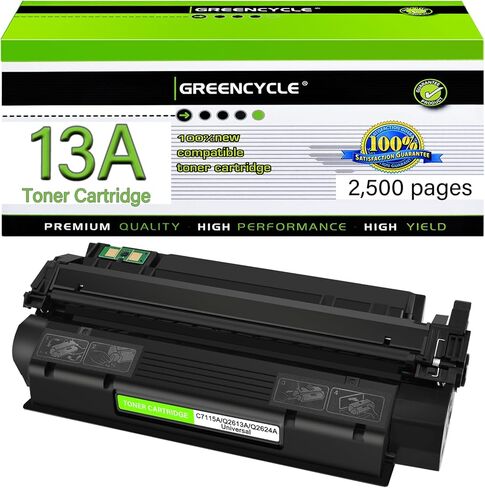 خرطوشة حبر بديلة من جرين سيكل 13A Q2613A 15A C7115A متوافقة مع طابعة HP Laserjet 1300 Laserjet 1300n Laserjet 1300xi (أسود، عبوة واحدة) in Kuwait