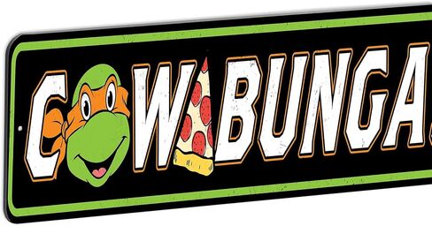 Teenage Mutant Ninja Turtles Logo Metal Sign - Fun TMNT Wall Decor for Bedroom or Movie Room in Saudi Arabia