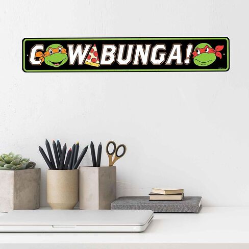 Teenage Mutant Ninja Turtles Logo Metal Sign - Fun TMNT Wall Decor for Bedroom or Movie Room in Saudi Arabia