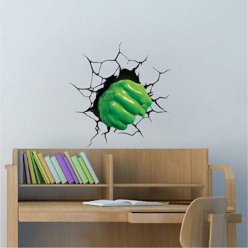 ديكور القبضة المنزل - Smash Fist Avenger Smash Wall Art Kids Bedroom Decor Decor Superhero Sticker Decortible Wallpaper Wallpaper Art ، S39 in Kuwait