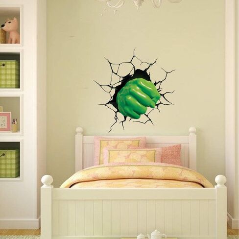 ديكور القبضة المنزل - Smash Fist Avenger Smash Wall Art Kids Bedroom Decor Decor Superhero Sticker Decortible Wallpaper Wallpaper Art ، S39 in Kuwait