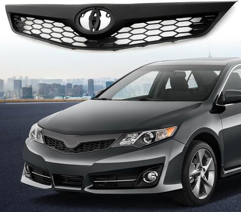 G-Plus Mesh Grill Assembly Assembly Assection Associal ، متوافق مع Toyota Camry Se Xse Sedan 4-Door 2012 2013 5310106340C0 Matte Black Hood in Kuwait