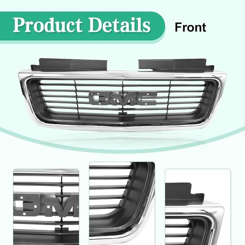 CarPartsDepot Front Grille Grill Black Compatible with 1998-2005 GMC Jimmy/Sonoma Pickup Truck GM1200436 12472678 in Saudi Arabia