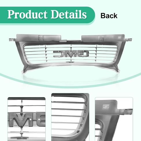 CarPartsDepot Front Grille Grill Black Compatible with 1998-2005 GMC Jimmy/Sonoma Pickup Truck GM1200436 12472678 in Saudi Arabia