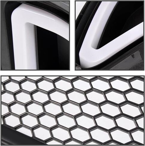 PIT66 Front Hood Upper Grille with White DRL LED Light, Compatible with Ford Mustang 2015-2017 in Saudi Arabia