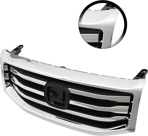 Partsflow Front Grill Upper Grille Assembly Chrome Trim Compatible with 2012-2015 Honda Pilot HO1202108 in Saudi Arabia