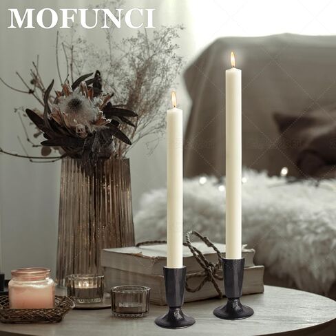 Retro Iron Candlestick Holders Set of 2, Black Taper Candle Holders Heavy Weight, Perfect for Dining, Wedding, Party, Halloween Decor in Kuwait