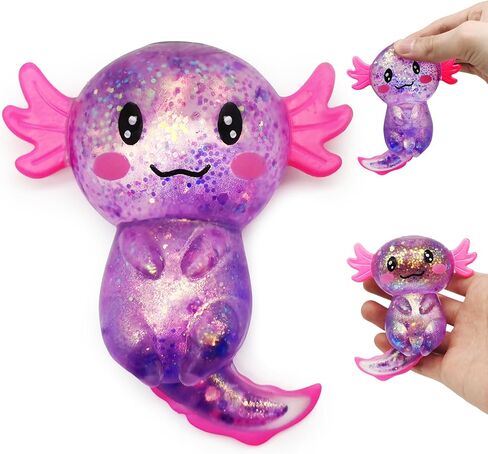 كرات الإجهاد Ztatu Axolotl للبالغين والأطفال (1pcs) كرتون اسفنجي ألعاب السكر كرات اسفنجي للأطفال لتخفيف الإجهاد الحيوانات تفضل الحفلات سلة عيد الفصح (الأرجواني) in Kuwait