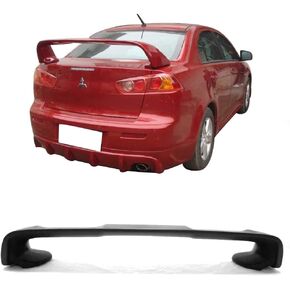 Freemotor802 المفسد المفسد الجذع الخلفي ، مفسد ، يناسب 2008-2017 Mitsubishi Lancer & 2008-2015 Evo Evo X 10 ، Evo Style Matte Black ABS Racing Tail Lip Wing Trim-On Trim-On in Saudi Arabia