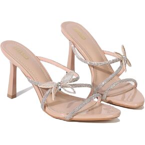 أحجار الراين للسيدات Strappy Stilettos Sandals Fashion Butterfly مريحة مفتوحة من إصبع القدمين مدببة على أعقاب عالية من البغال لحفلات حفل زفاف الحفلات أحذية in Kuwait